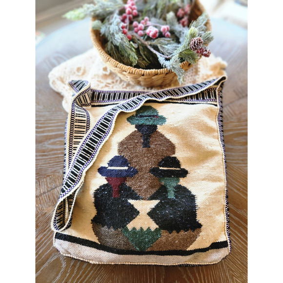 unbranded Handbags - Peruvian Wool Crossbody Tote Bag‎ with zipper